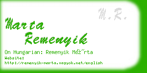 marta remenyik business card